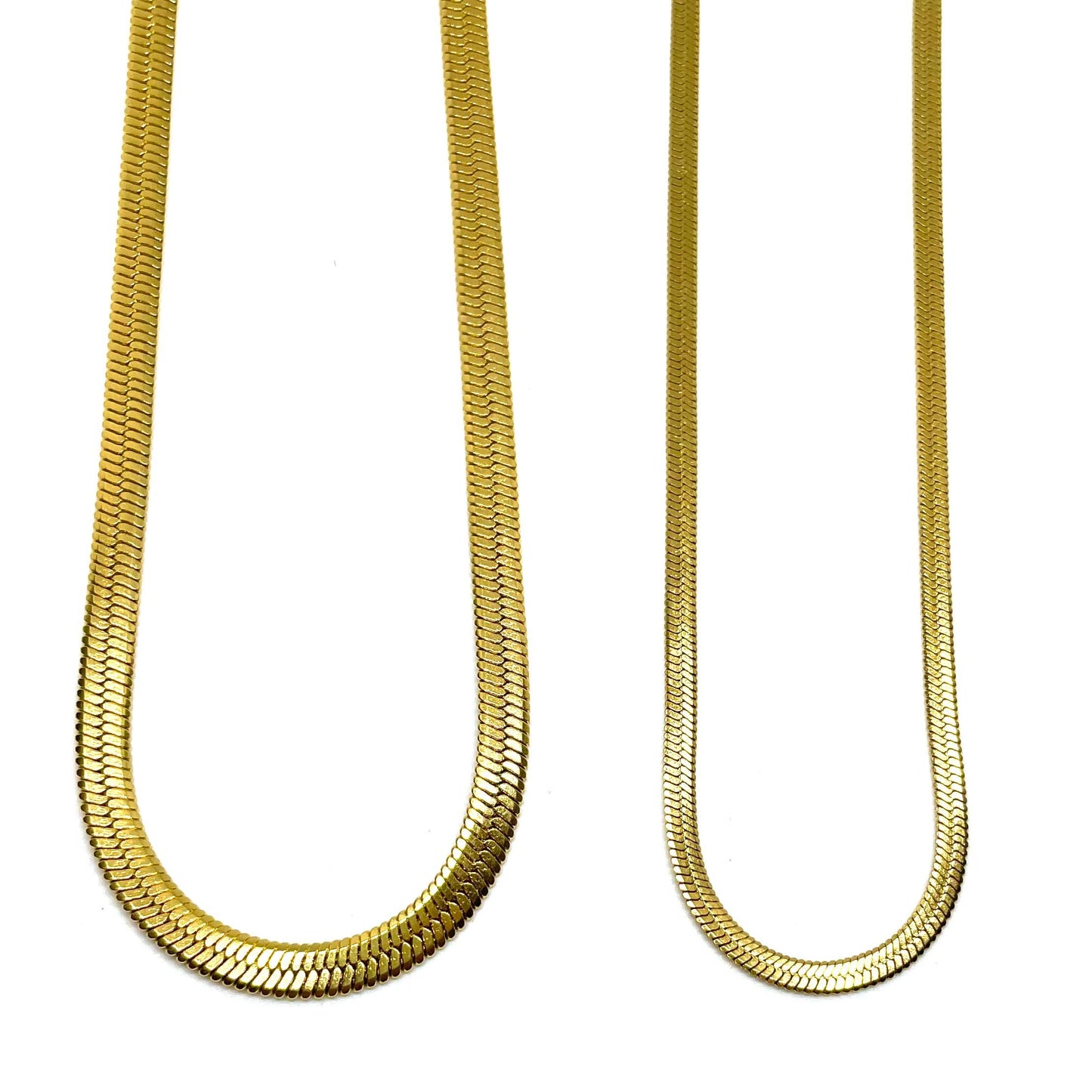 Nikki Smith Designs - Gold Herringbone Necklaces- Stainless Steel