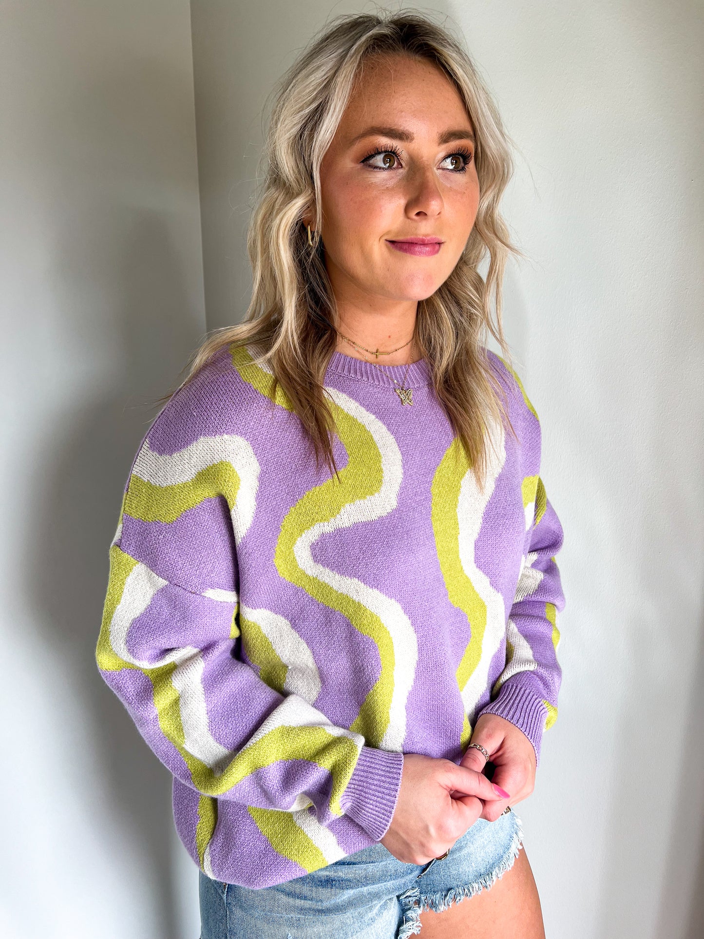 Lavender Swirl Sweater