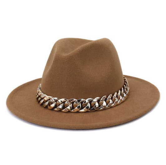 Suzie Q USA - Chain Belt Fedora  Big Brim Hat
