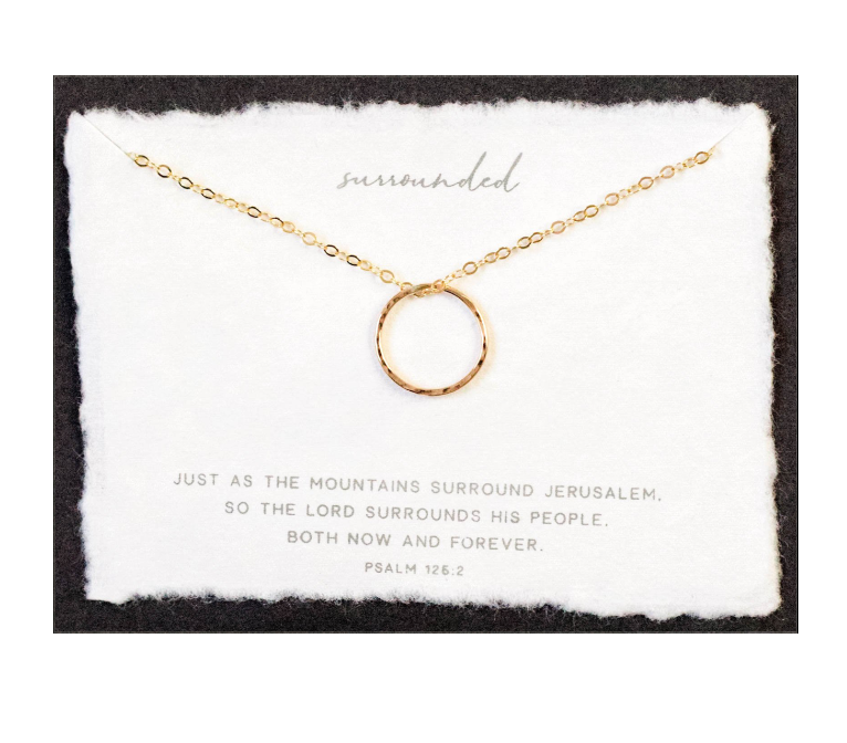 Dear Heart - Surrounded | Christian Necklace | Minimal Jewelry | Psalm